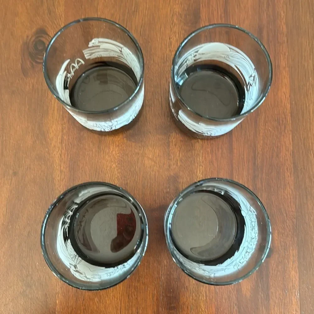 McDonald’s Libby “Hawaiian’s And Their Sea” 4 Glasses Set Vintage Hawaiiana